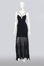 JACQUEMUS - A BLACK 'BASAGIA' MIDI DRESS