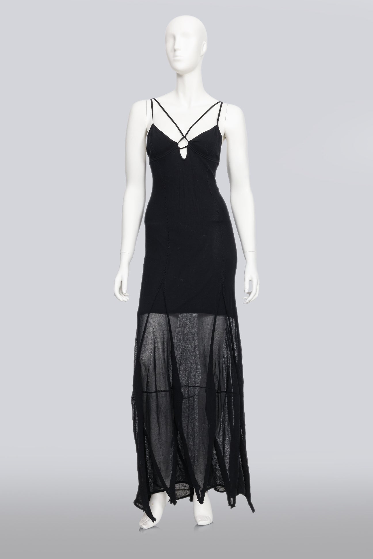 JACQUEMUS - A BLACK 'BASAGIA' MIDI DRESS