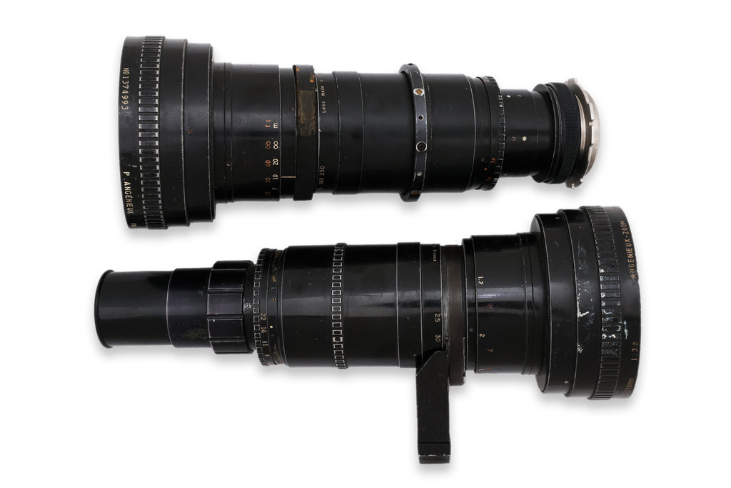 TWO ANGENIEUX 25-250MM F/3.2 FILM CAMERA LENSES