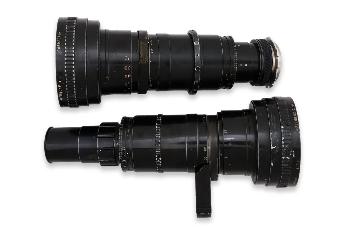 TWO ANGENIEUX 25-250MM F/3.2 FILM CAMERA LENSES
