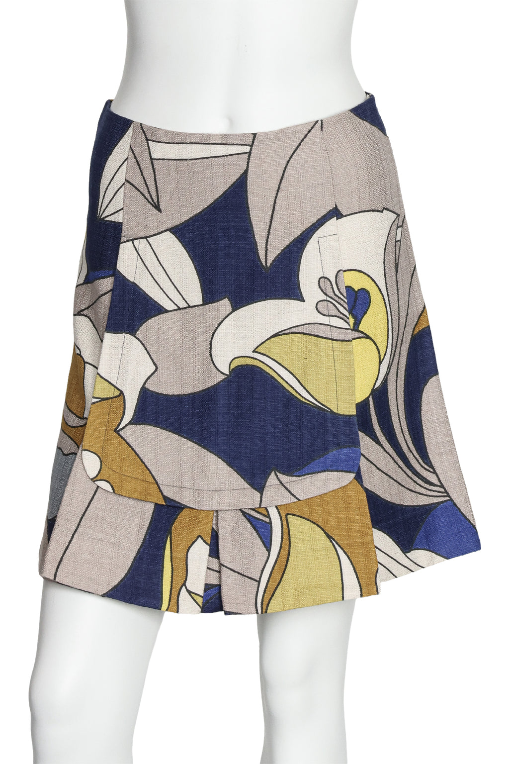 MARNI - A FLORAL PRINT COTTON AND LINEN SKIRT