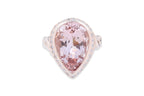 A MORGANITE AND DIAMOND RING