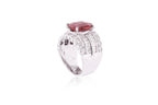 A PINK TOURMALINE AND DIAMOND RING