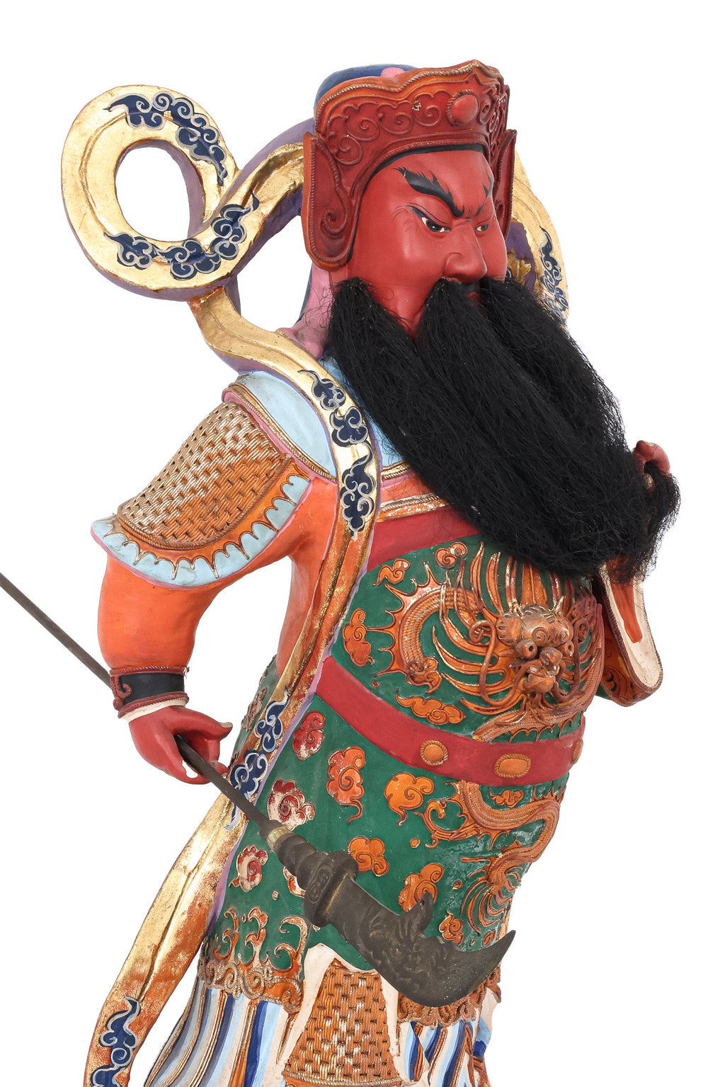 A GROUP OF THREE LARGE POLYCHROME ALTAR FIGURES