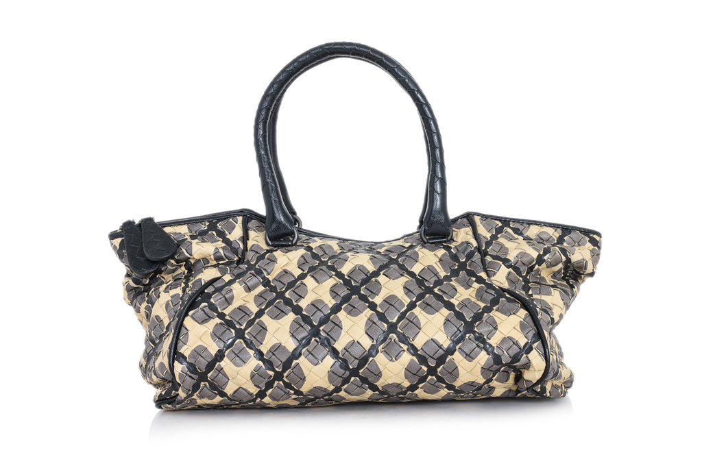 BOTTEGA VENETA – A MULTI COLOURED INTRECCIATO BOSTON BAG