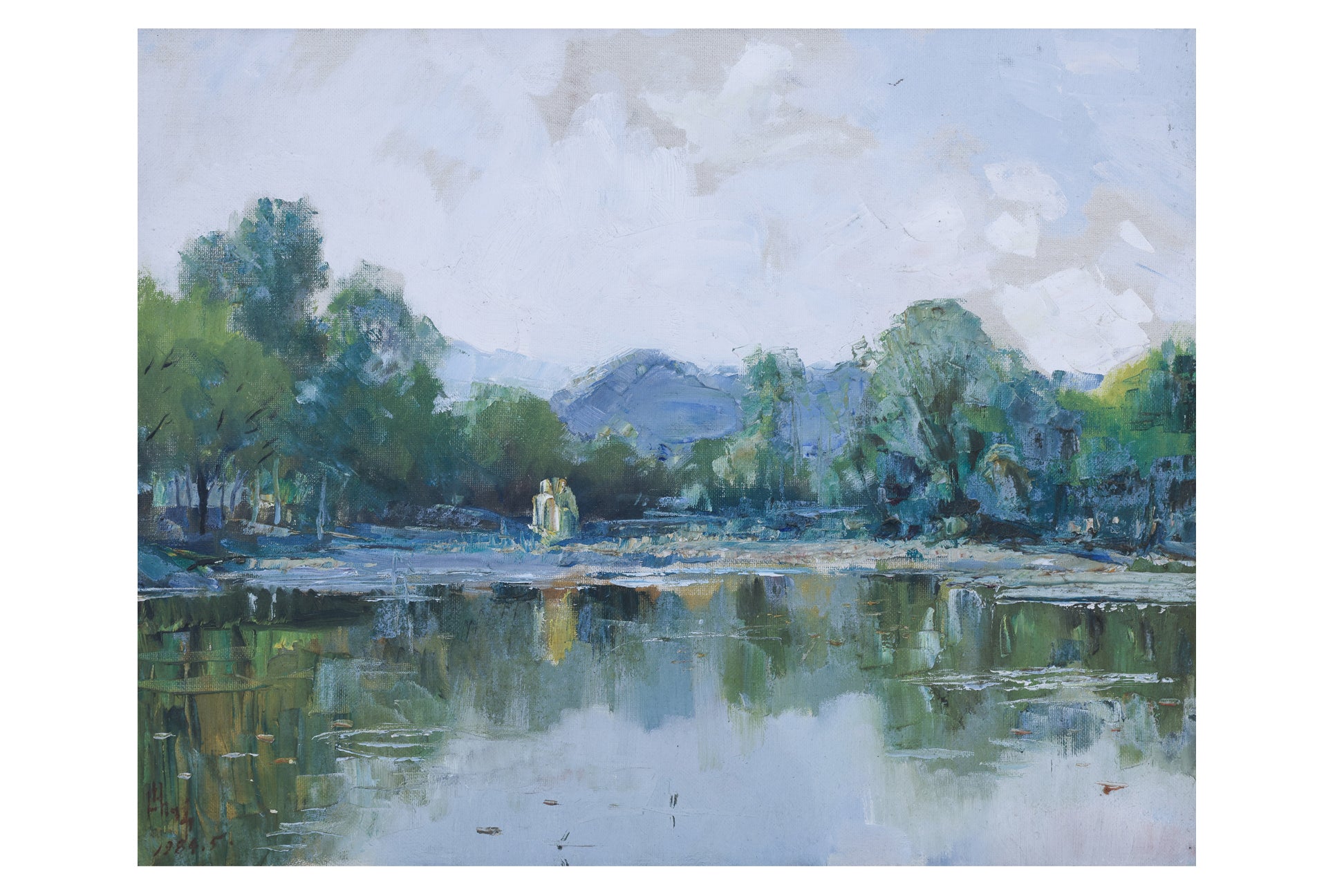 ZHOU YUWEI (CHINESE, B.1937) - LAKE LANDSCAPE, 1984