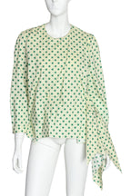 DELPOZO - A YELLOW AND GREEN POLKA DOT BLOUSE, FALL RTW 2018