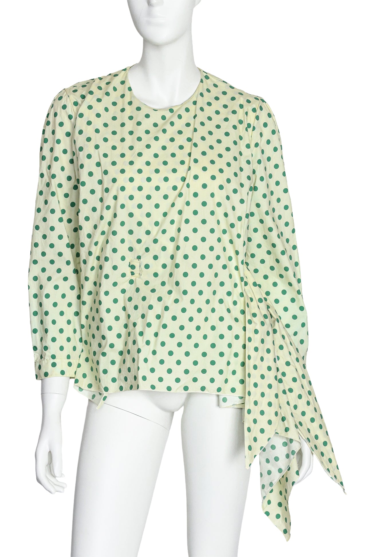 DELPOZO - A YELLOW AND GREEN POLKA DOT BLOUSE, FALL RTW 2018