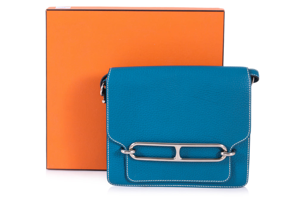 AN HERMÈS BLUE COLVERT ROULIS 23