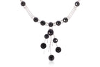 A BLACK JADE AND DIAMOND NECKLACE