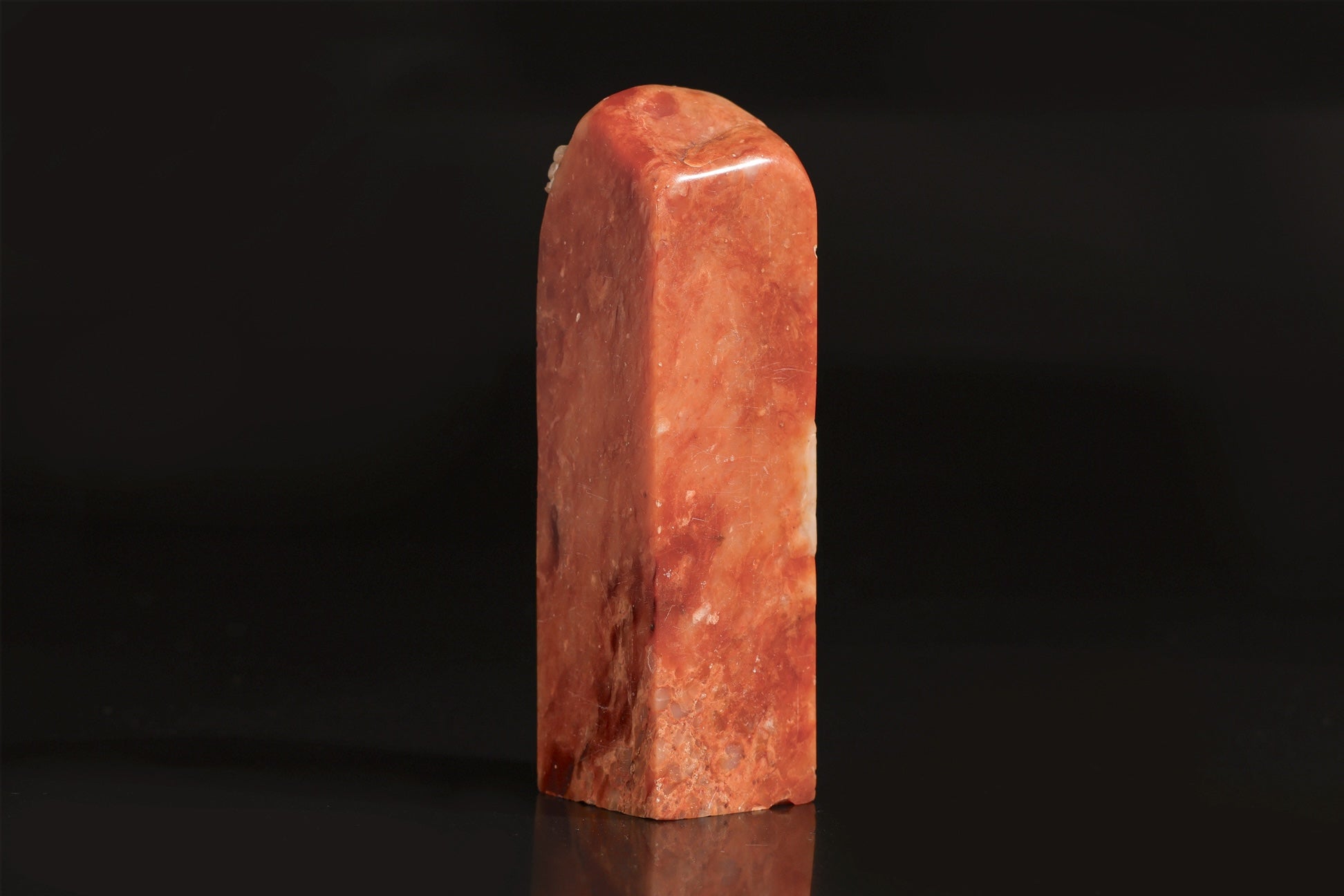 A CARVED SOAPSTONE 'LOTUS' SEAL