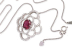 A TOURMALINE AND DIAMOND PENDANT BY JEUNET, WITH A CHAIN